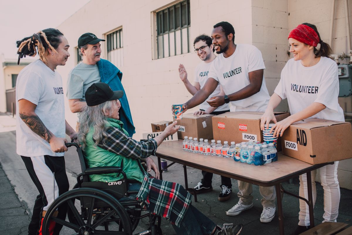 People connecting at a community activity